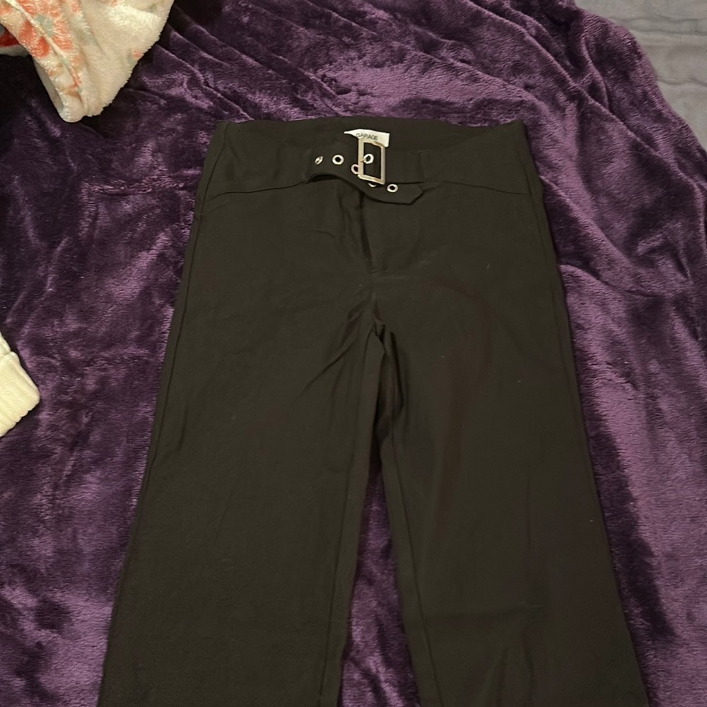 black slightly flared pants